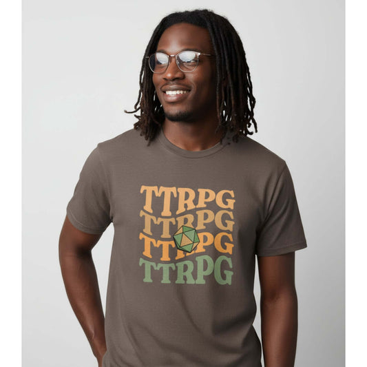 Stacked TTRPG Tee Earth and Colour Pop Editions