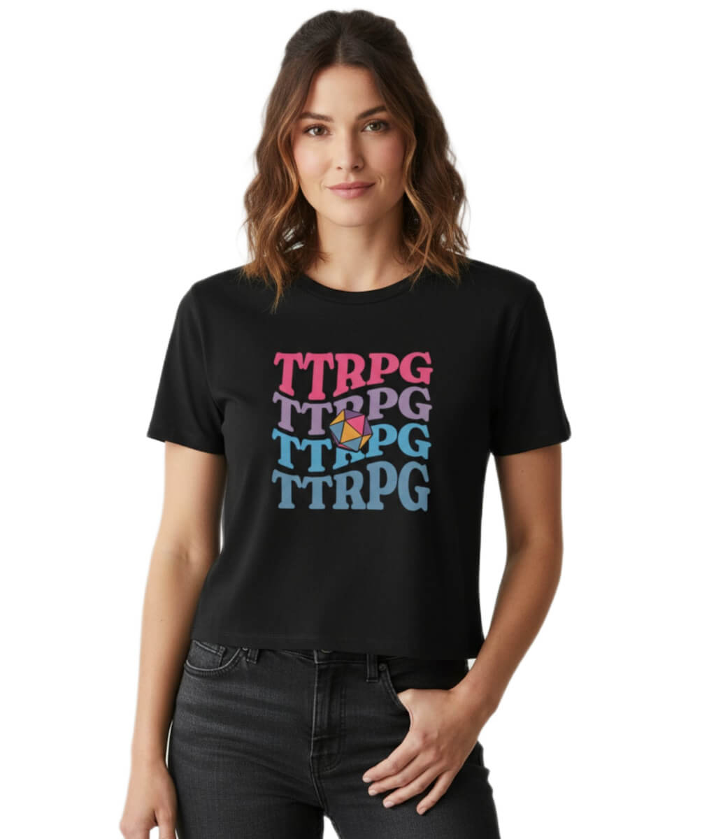 Stacked TTRPG Tee Earth and Colour Pop Editions