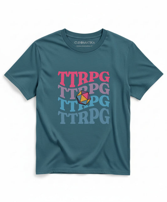 Stacked TTRPG Tee Earth and Colour Pop Editions