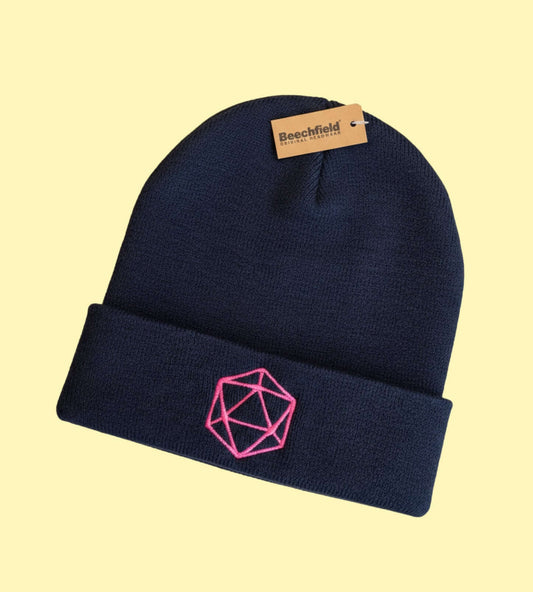 Kids’ Cuffed Beanie - Pink Embroidery