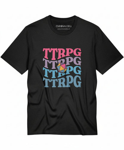 Stacked TTRPG Tee Earth and Colour Pop Editions