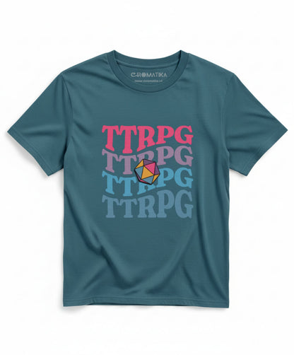 Stacked TTRPG Tee Earth and Colour Pop Editions