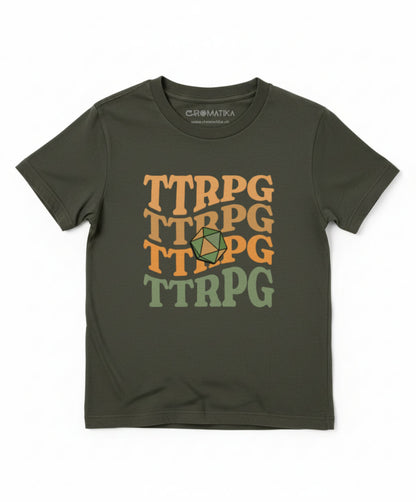 Stacked TTRPG Tee Earth and Colour Pop Editions